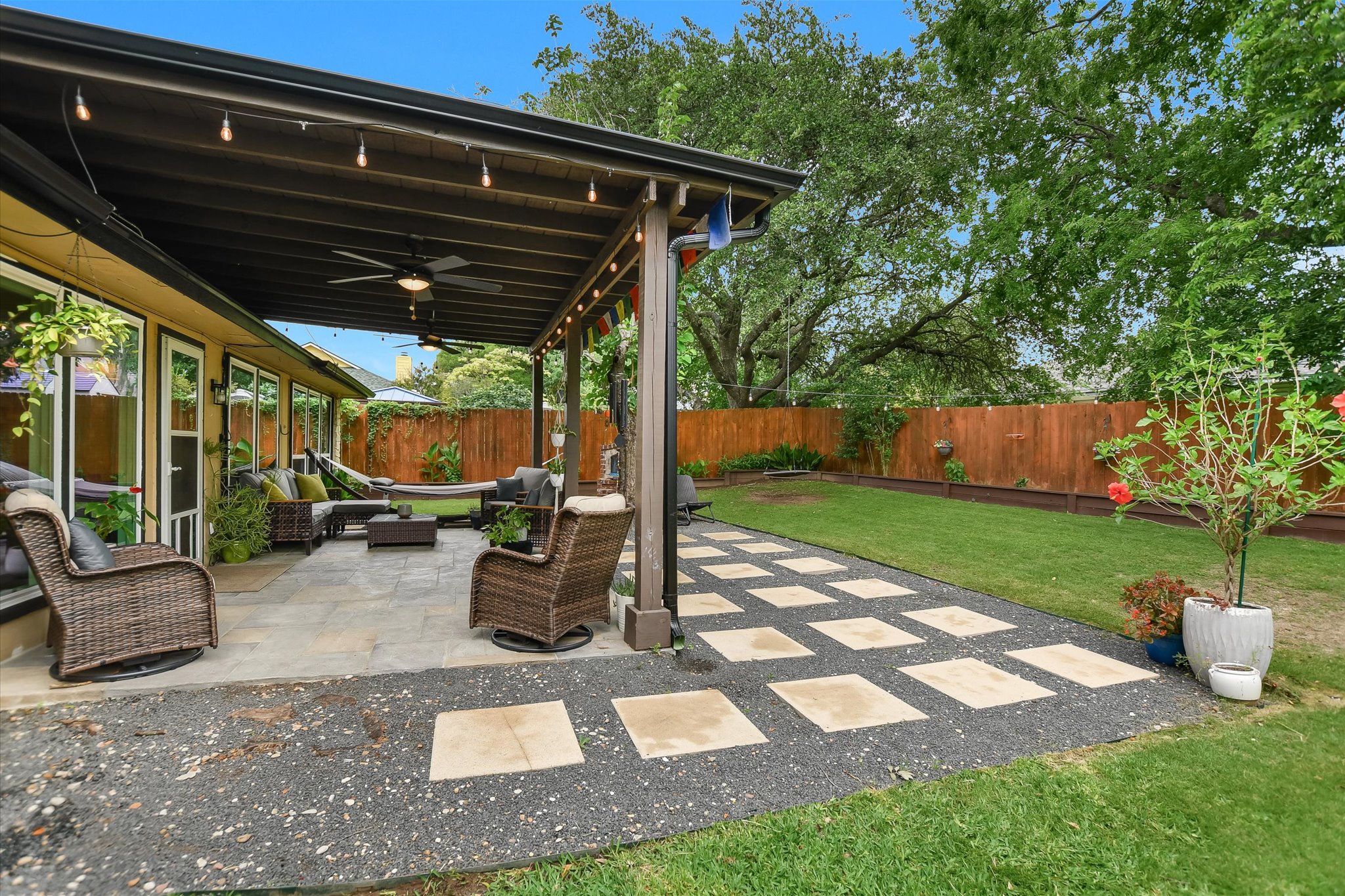 The Backyard — Covered Pergola & Pizza Oven